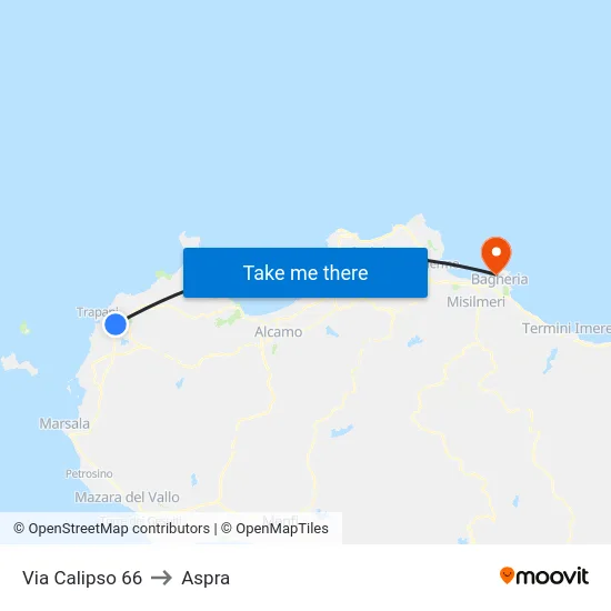 Via Calipso 66 to Aspra map