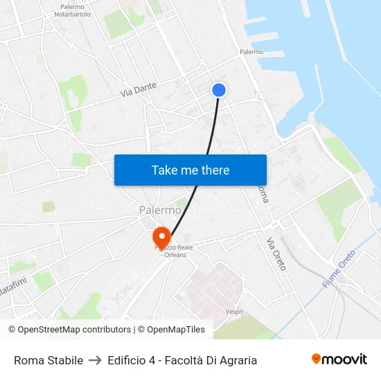Roma Stabile to Edificio 4 - Facoltà Di Agraria map