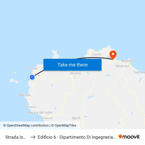 Strada Isolotto 6 to Edificio 6 - Dipartimento Di Ingegneria Chimica E Nucleare map