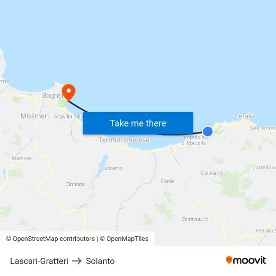 Lascari-Gratteri to Solanto map