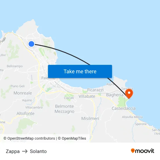 Zappa to Solanto map