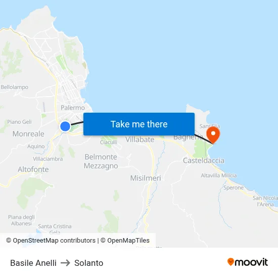 Basile Anelli to Solanto map