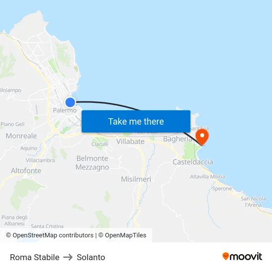 Roma Stabile to Solanto map