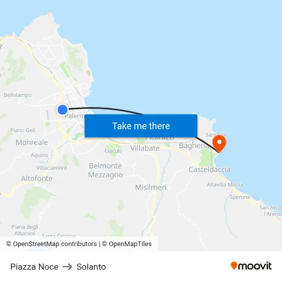 Noce Square to Solanto map