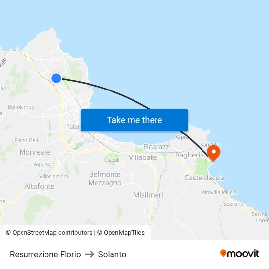 Resurrection Florio to Solanto map