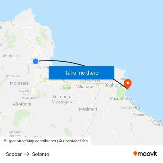 Scobar to Solanto map