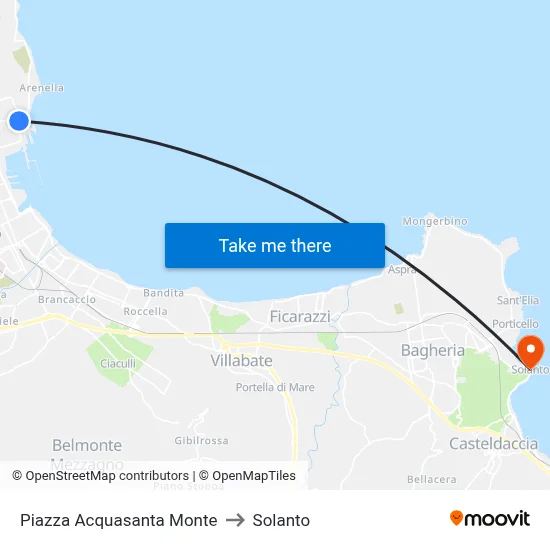 Acquasanta Mount Square to Solanto map