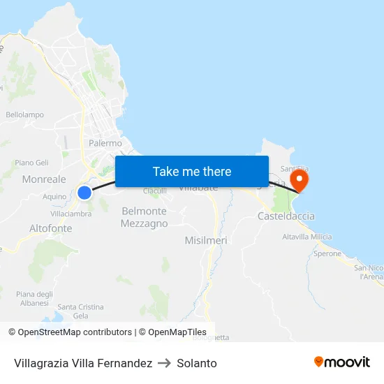 Villagrazia Villa Fernandez to Solanto map