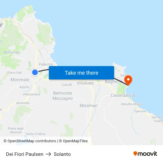 Dei Fiori Paulsen to Solanto map