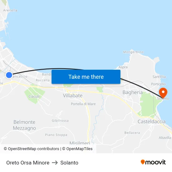 Oreto Ursa Minor to Solanto map