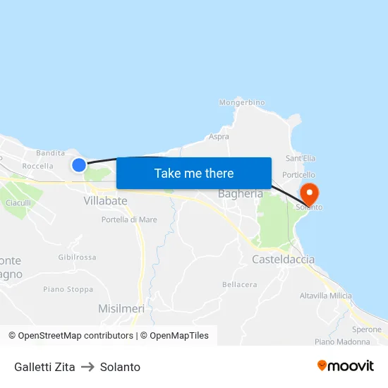 Galletti Zita to Solanto map