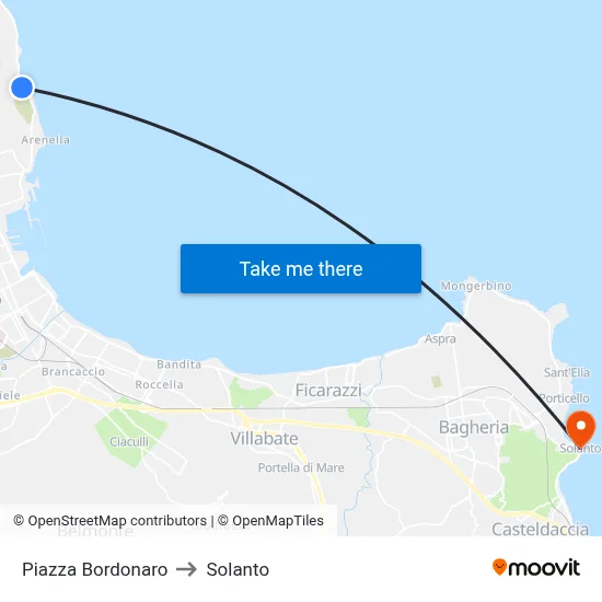 Bordonaro Square to Solanto map