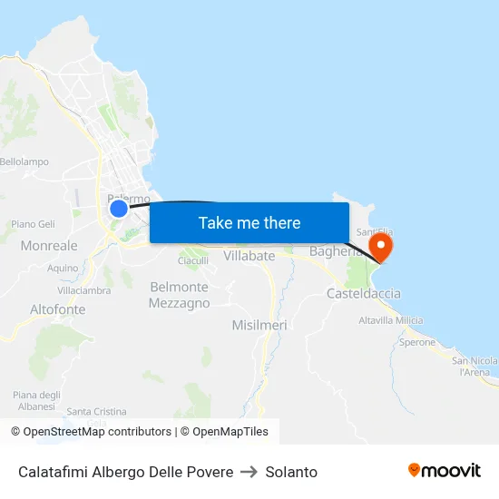 Calatafimi Poor People's Hotel to Solanto map