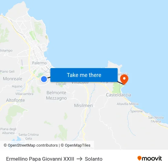 Ermellino Pope John XXIII to Solanto map