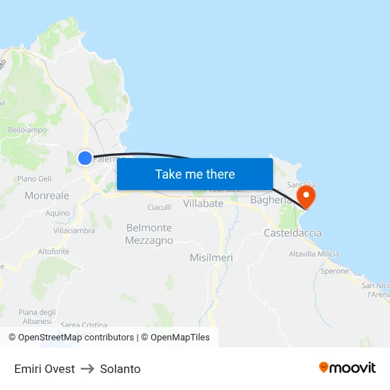 Emiri West to Solanto map