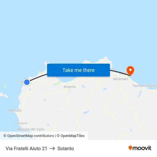 Via Fratelli Aiuto 21 to Solanto map