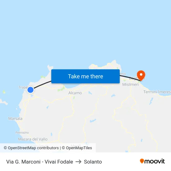 Via G. Marconi - Vivai Fodale to Solanto map