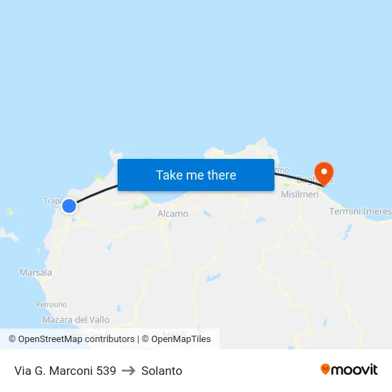 Via G. Marconi 539 to Solanto map