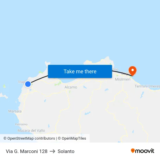 Via G. Marconi 128 to Solanto map