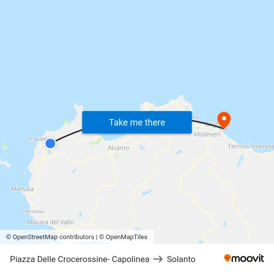 Red Cross Square - Terminal to Solanto map