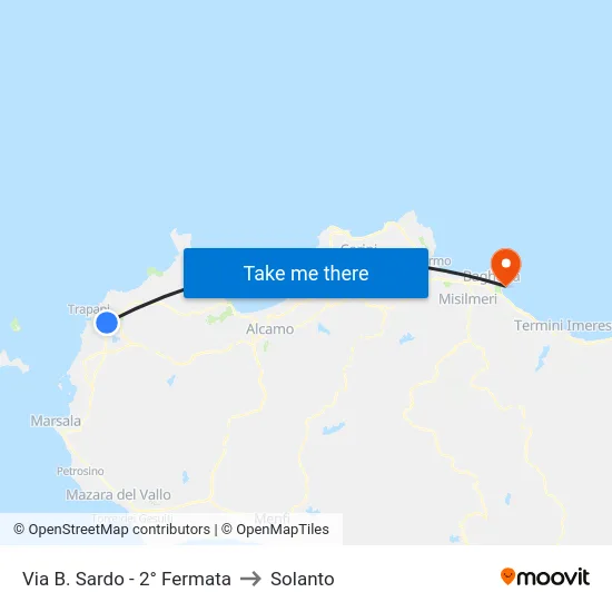 Via B. Sardo - 2° Fermata to Solanto map