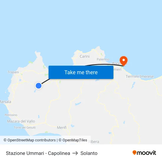 Stazione Ummari - Capolinea to Solanto map