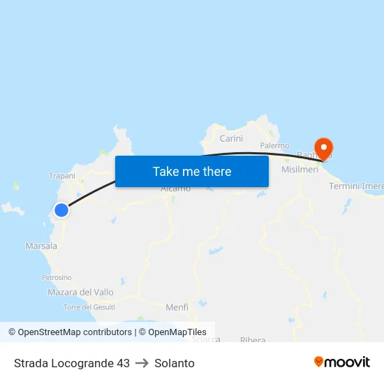 Locogrande Road 43 to Solanto map