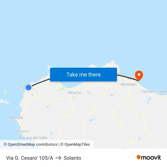 Via G. Cesaro 105/A to Solanto map