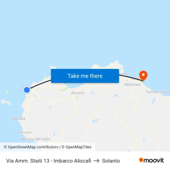 Via Amm. Staiti 13 - Imbarco Aliscafi to Solanto map
