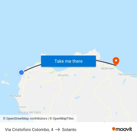 Via Cristoforo Colombo, 4 to Solanto map