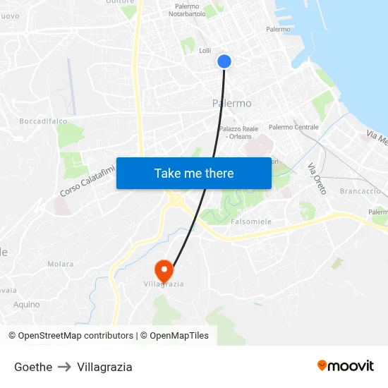 Goethe to Villagrazia map