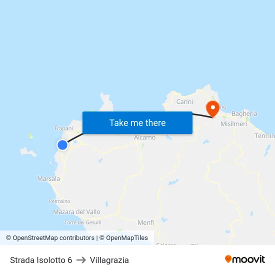 Isolotto Road 6 to Villagrazia map