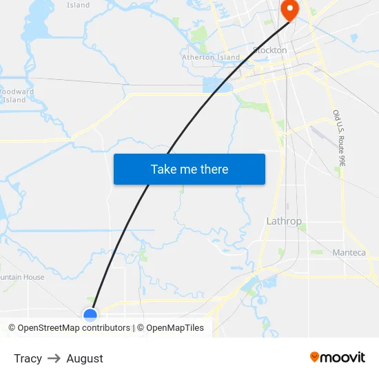 Tracy to August map