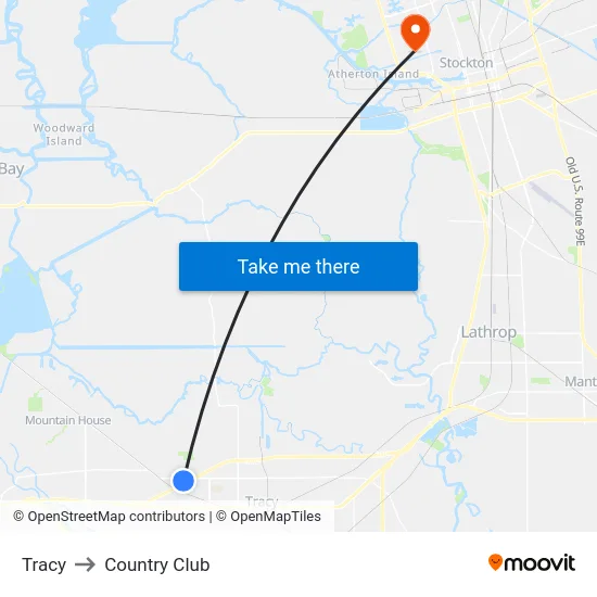 Tracy to Country Club map