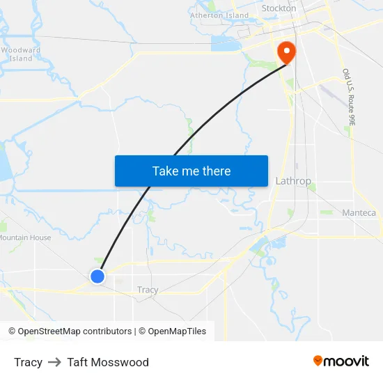 Tracy to Taft Mosswood map