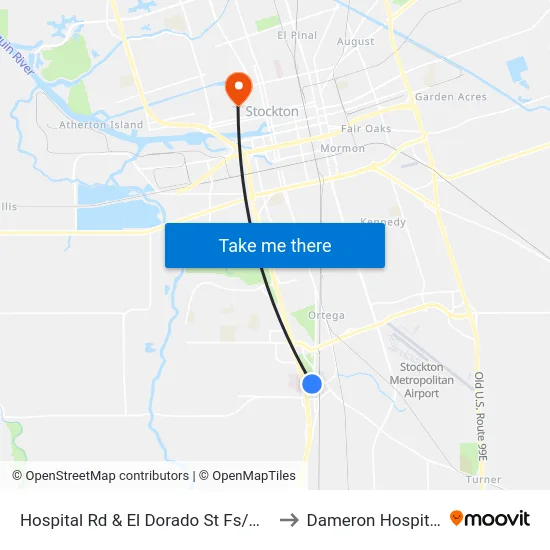 Hospital Rd & El Dorado St Fs/Wb to Dameron Hospital map