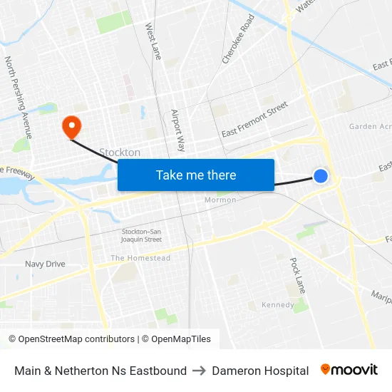 Main & Netherton Ns Eastbound to Dameron Hospital map