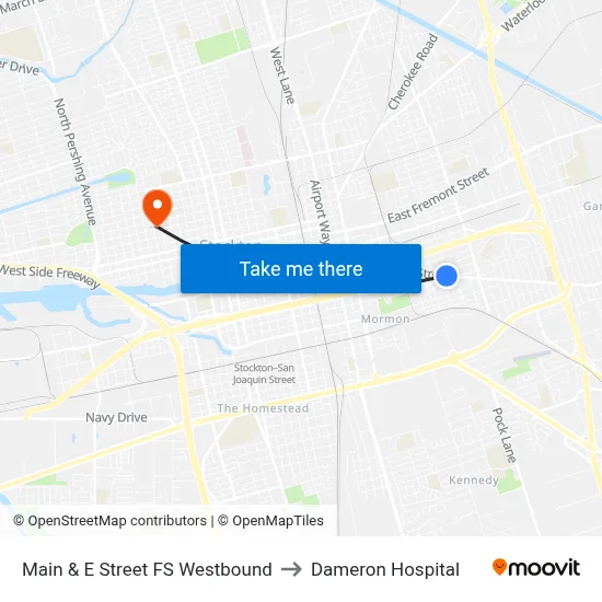 Main & E Street FS Westbound to Dameron Hospital map
