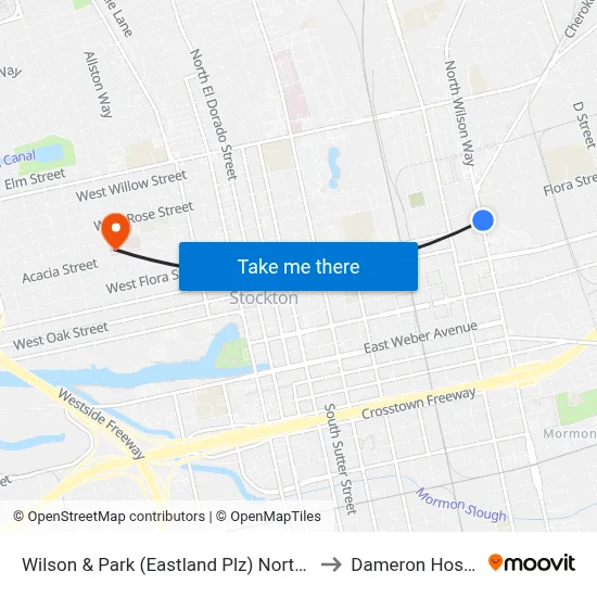 Wilson & Park (Eastland Plz) Northbound to Dameron Hospital map
