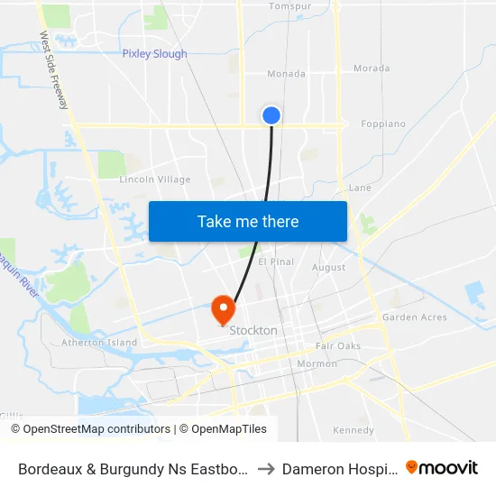 Bordeaux & Burgundy Ns Eastbound to Dameron Hospital map