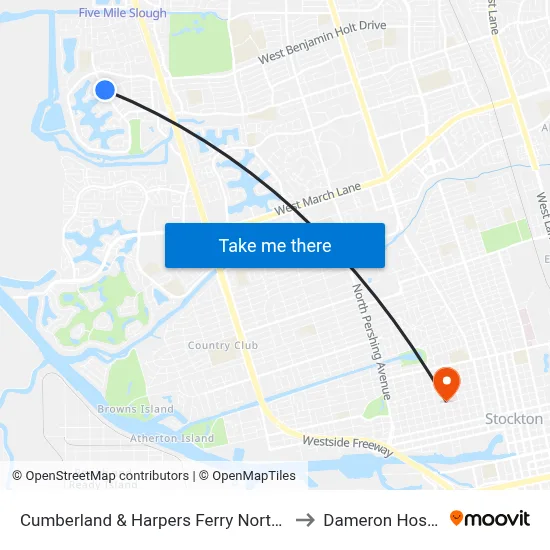 Cumberland & Harpers Ferry Northbound to Dameron Hospital map