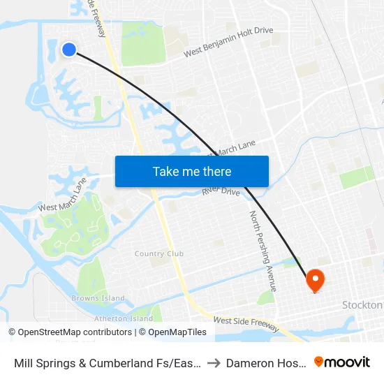 Mill Springs & Cumberland Fs/Eastbound to Dameron Hospital map