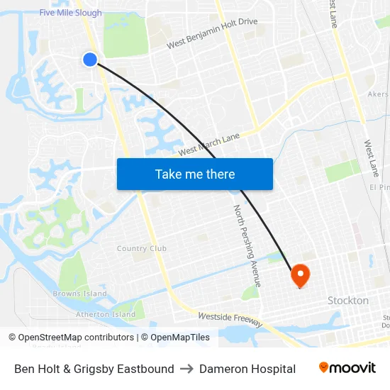 Ben Holt & Grigsby Eastbound to Dameron Hospital map