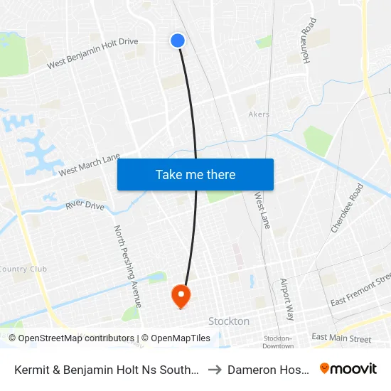 Kermit & Benjamin Holt Ns Southbound to Dameron Hospital map