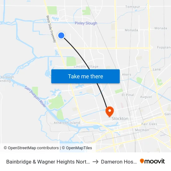 Bainbridge & Wagner Heights Northbound to Dameron Hospital map