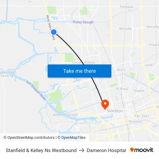 Stanfield & Kelley Ns Westbound to Dameron Hospital map