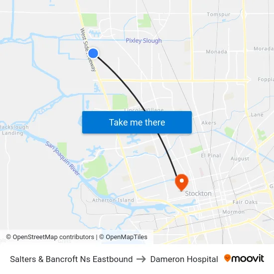 Salters & Bancroft Ns Eastbound to Dameron Hospital map