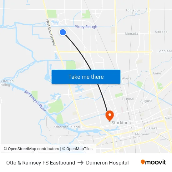 Otto & Ramsey FS Eastbound to Dameron Hospital map
