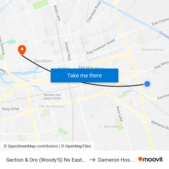 Section & Oro (Woody'S) Ns Eastbound to Dameron Hospital map