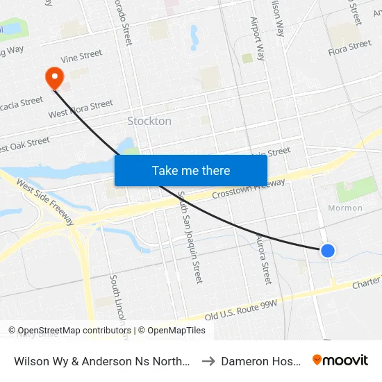 Wilson Wy & Anderson Ns Northbound to Dameron Hospital map